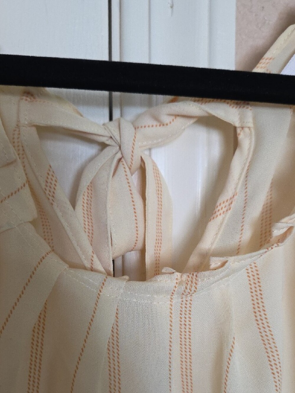 LC Lauren Conrad Light Yellow Blouse with Peach Pinstripes - Picture 4 of 10